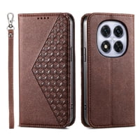 Funda Flip Foxdock Para Xiaomi Redmi Note 15 Pro , Estilo Billetera Con Diseño Rombo, Correa De Mano Y Soporte, Uso Diario