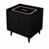 Tododescuento - Velador Inteligente Smart 2.0 Negro | Mesa De Noche Con Usb Y Luz Incorporada