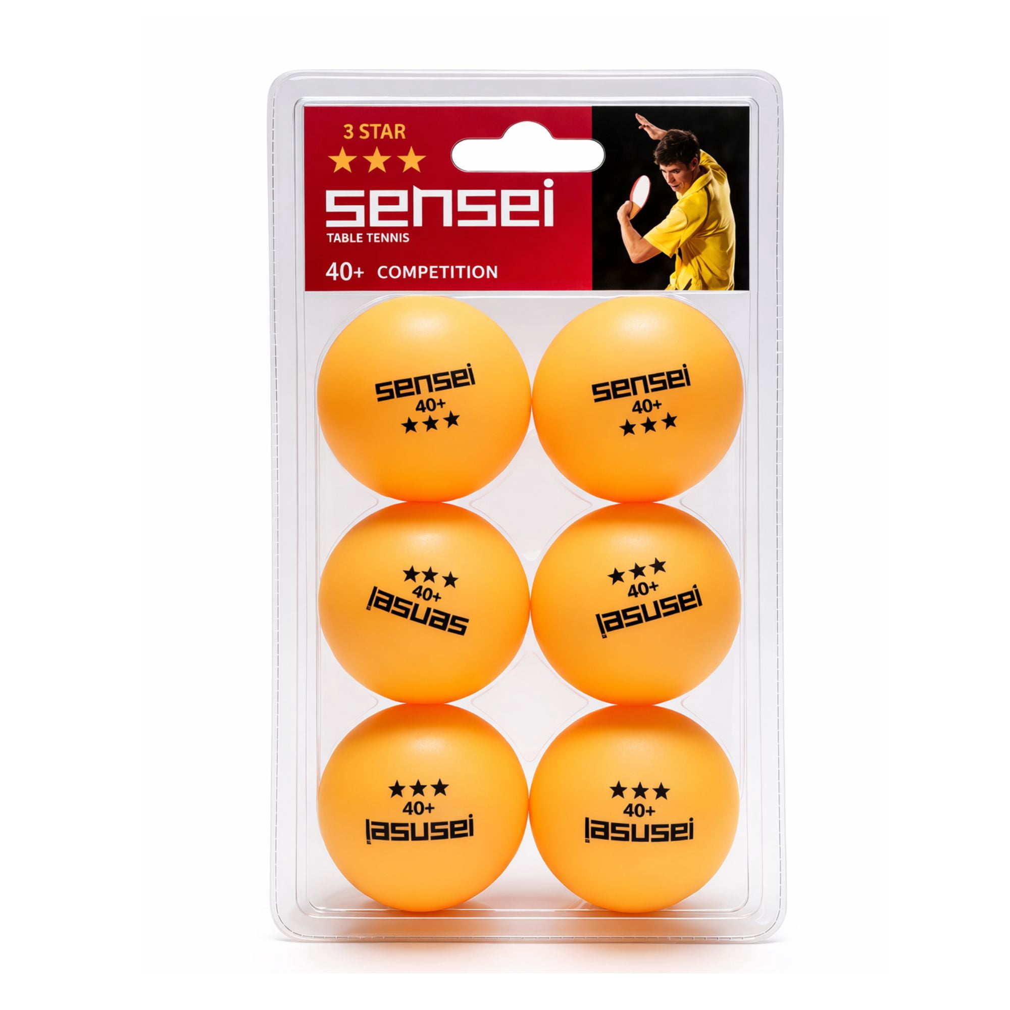 Set 6 Pelotas Ping Pong 3 Estrellas Sensei® - Tenis De Mesa