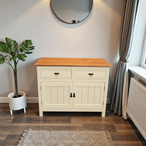 Aparador Buffet "Essential" Mueble de Madera Artesanal - Beige - 100x40x90 cm