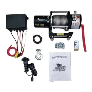 Alday - Winche Eléctrico 6.000 Lbs 12V Control Remoto