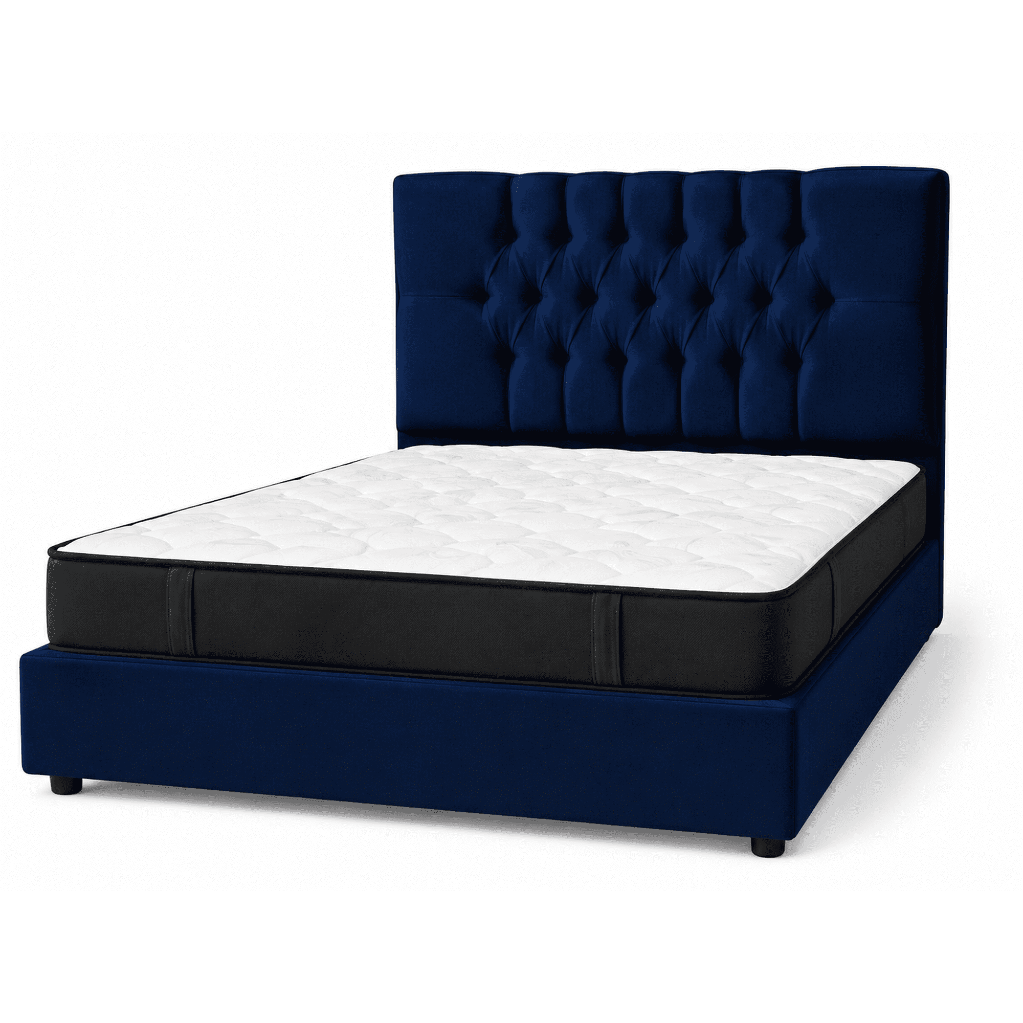 Rous Muebles - Cama Premium 2 Plazas Más Colchón, Color Azul
