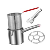 Magideal - Olla Freidora, Sartén, Utensilios De Cocina Antiadherentes Prácticos, Freidora Tempura Japonesa Con Cesta Coladora Para Freír En La Cocina Casera Rejilla Para Cestas1.8L