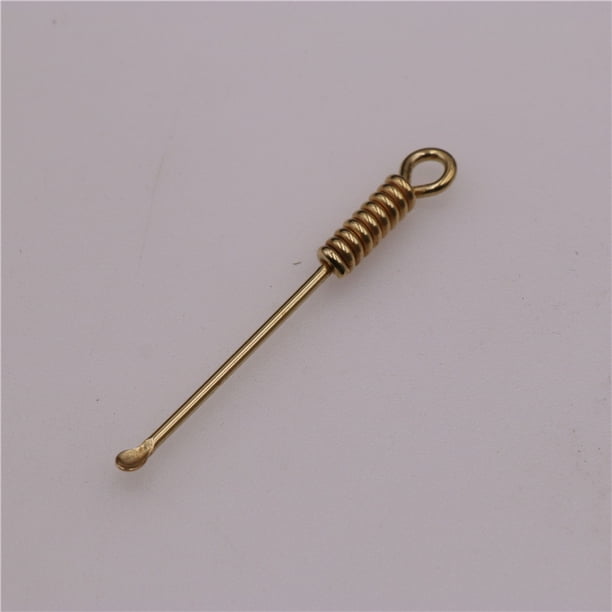 1pc Retro Brass Ear Spoons Ear Clean Tool Earpick Ear Wax Remover Curette Ear Cleaner Spoon Keychain Pendants Ear Care Health