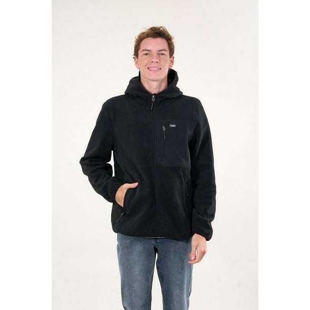 Poleron Micropolar Full Zipper Y Gorro Negro Wi8306 Junior