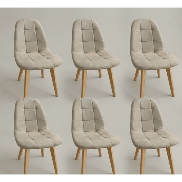 Pack 6 Sillas Capitonne Lino Beige