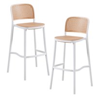 Pandalino - Pack 2 Taburete Montana Blanco 65Cm | Rattan Sintético, Exterior