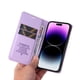 thumbnail image 4 of Funda Billetera de Cuero para iPhone 15 Pro Max con Tarjetero y Soporte - Tapa Magnética Morado, 4 of 6