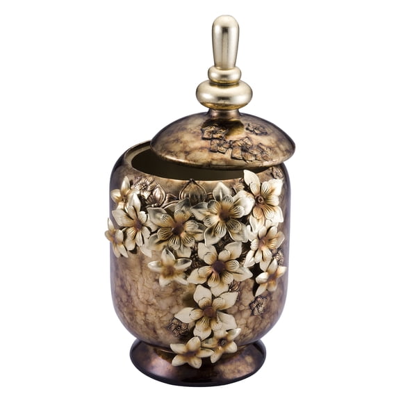 Caja decorativa OK Lighting Virgo Orchid pintada a mano en dorado