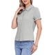 thumbnail image 4 of INSPIRE CHIC Blusas Vintage para Mujer con Cuello Peter Pan y Botones de Algodón Gris Claro XS, 4 of 6