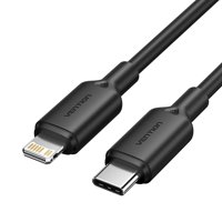 Cable De Carga Rápida Vention Lightning - Usb-C-Negro-2M