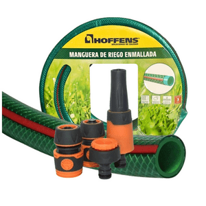 Kit Manguera + Accesorios 1/2""10Mts Enmallada Verde Hoffens