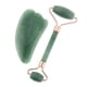 thumbnail image 1 of 2 Uds Jade Masaje Facial Doble Rodillo Guasha Masajeador Tablero Kit Oro, 1 of 5