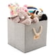 thumbnail image 5 of Caja de almacenamiento plegable de tela de algodón y bambú con asas y portaetiquetas, cesta de almacenamiento, contenedor de almacenamiento - Juego de 2, gris, 5 of 5