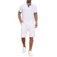 thumbnail image 2 of INSPIRE CHIC Camisa Polo de Piqué con Patrón para Hombre, Camisas de Polo de Golf de Color Contraste M Blanco, 2 of 6