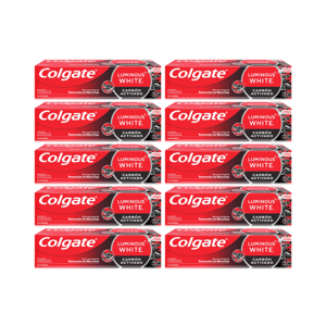 Pack 10 Pasta Dental Colgate Luminous White Carbón Activado 70 G
