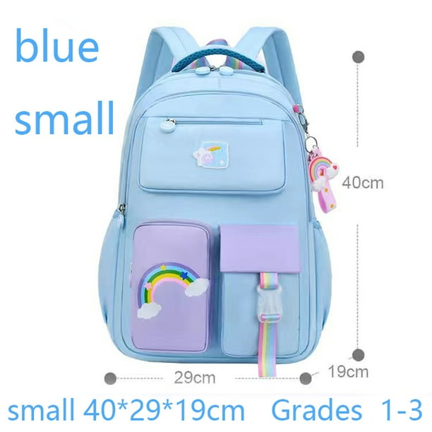 Primary High Class Backpack for Girls Macaron Color Blocking Kid Backpack Rainbow Zipper Large Capacity Teen Girl School Bag