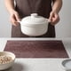 thumbnail image 4 of REGALWOVEN 6 Paquete de Manteles Individuales de Plástico para Decoración de Mesa de Comedor de Cocina Lavables Resistentes al Calor Manteles Individuales Limpiables Marrón 17.7x11.8 pulgadas, 4 of 6