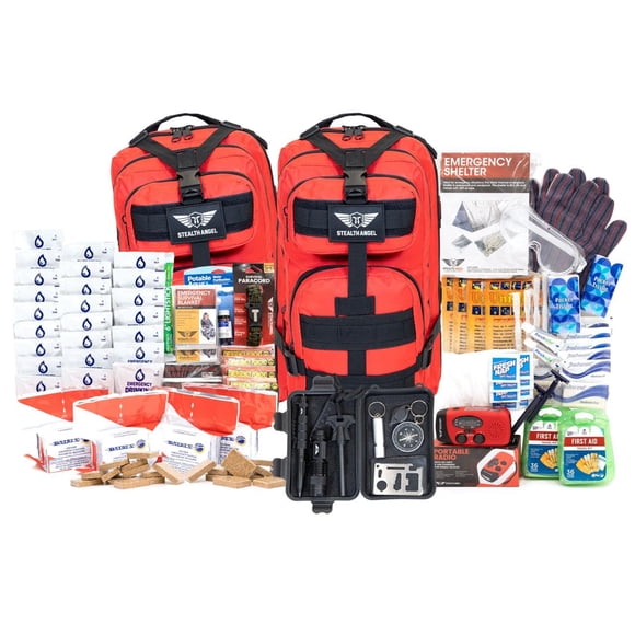 Kit de Supervivencia Stealth Angel 4 Personas 72 Horas Rojo