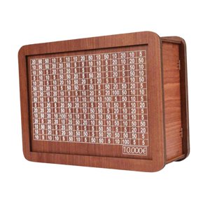 Magideal - Hucha De Madera Con Objetivo De Dinero Y Números, Con Contador Para Manualidades, Estuche De Almacenamiento Portátil, Caja De Ahorro De Dinero Para Ad 10000Euros