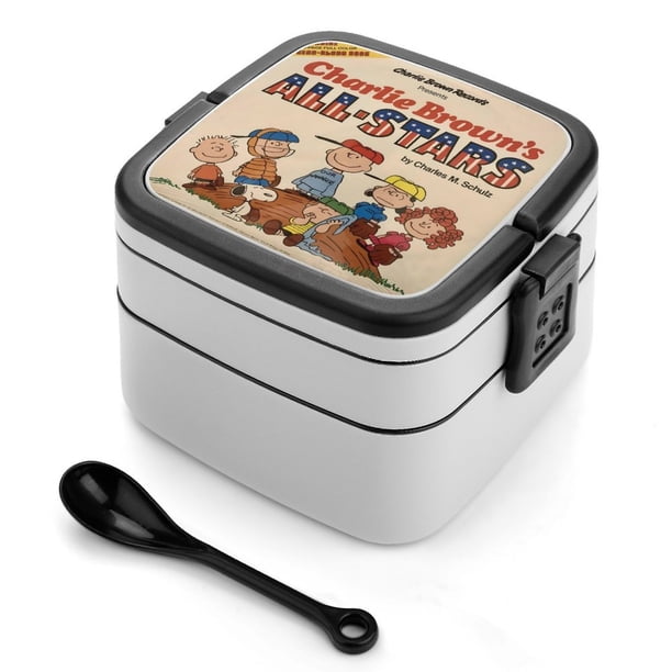 Las Estrellas de Charlie Brown Fiambrera de Doble Capa, Contenedor de Almuerzo Portátil Apilable, Almacenamiento de Alimentos Hermético a Prueba de Fugas, 1000ml