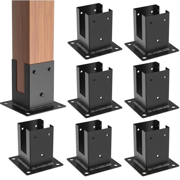 Base para poste ORIGLE 9 cm negro mate - juego de 8