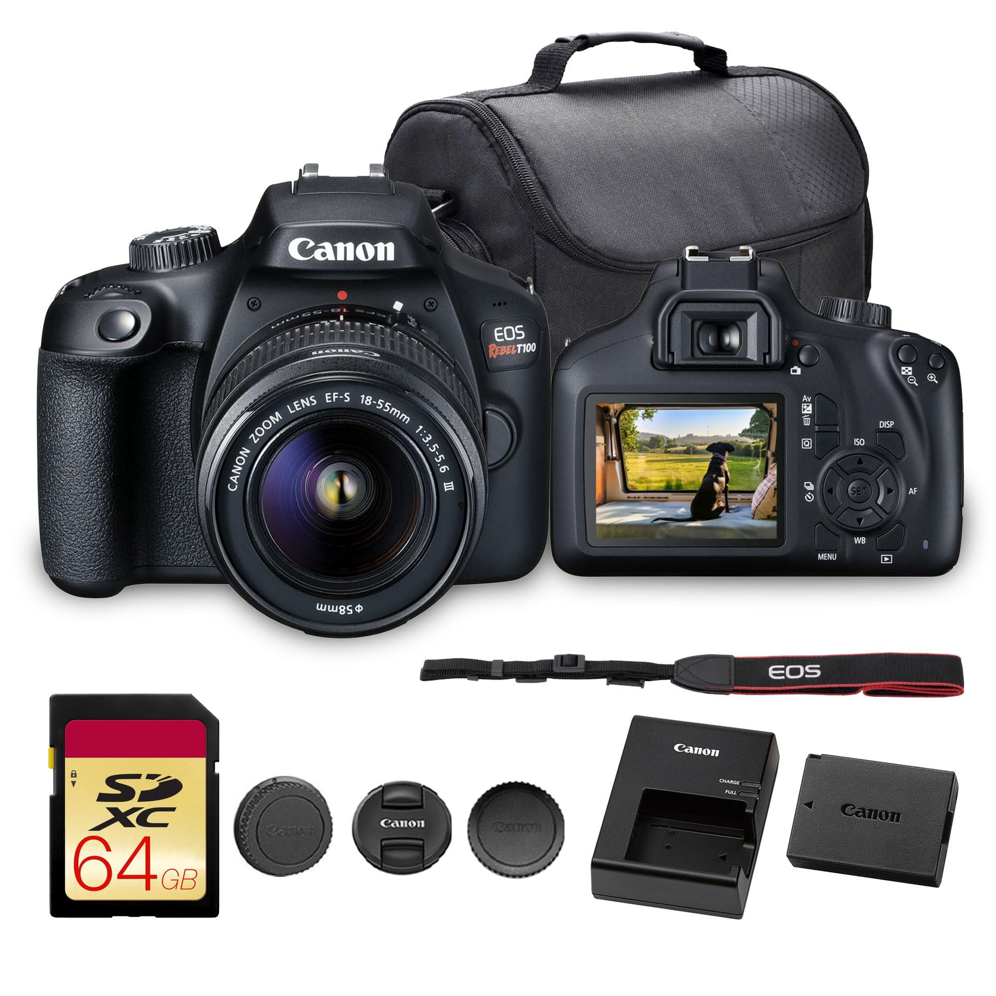 Cámara Dslr Canon Eos Rebel T100 18mp Wi-fi 18-55mm