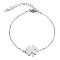 Genérico - Pulsera Trébol Suerte Acero Plateado / Todojoyas