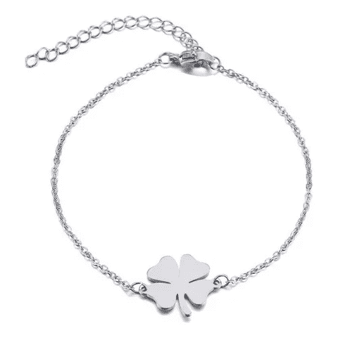 Genérico - Pulsera Trébol Suerte Acero Plateado / Todojoyas