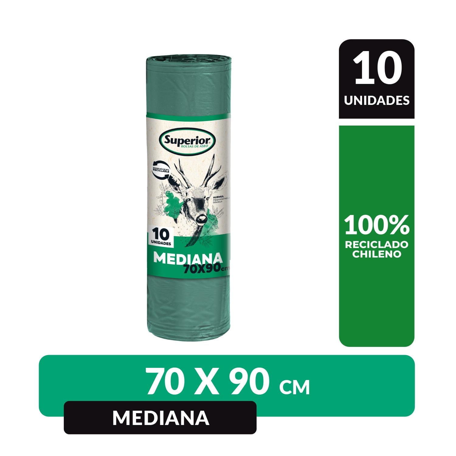 Bolsa De Basura Mediana 70x90 Cm 10 Un Superior