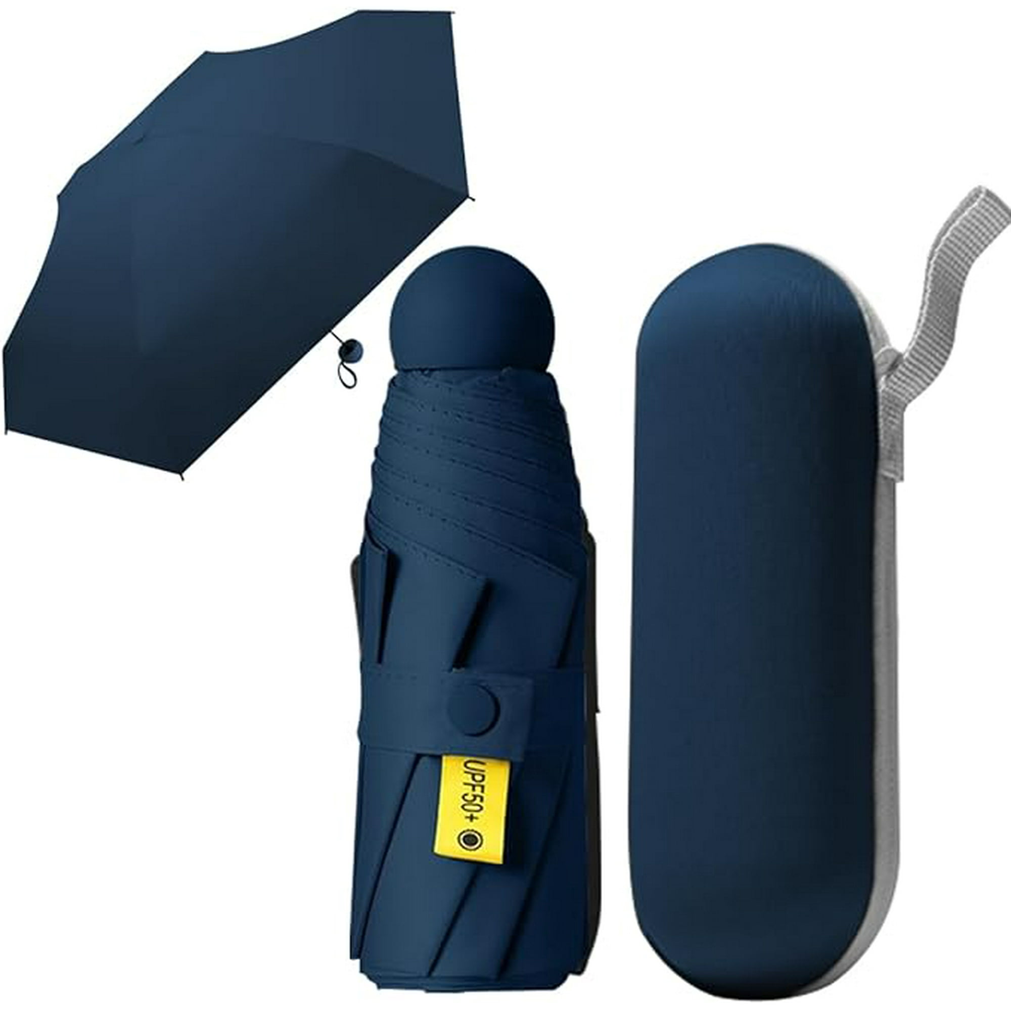 Veat00l - Mini Paraguas Plegable De 8 Huesos, Protección Uv, A Prueba De Viento Y Lluvia, Ligero Y Portátil, Viene Con Una Funda De Transporte, Adecuado Para Llevar A Diario