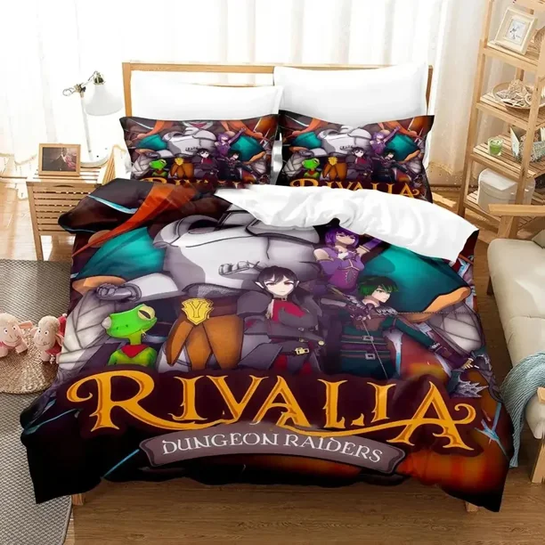 Game Rivalia Dungeon Raiders Bedding Set Boys Girls Size Duvet Cover Pillowcase Bed Kids Adult Home Textileextile Bed Sheets
