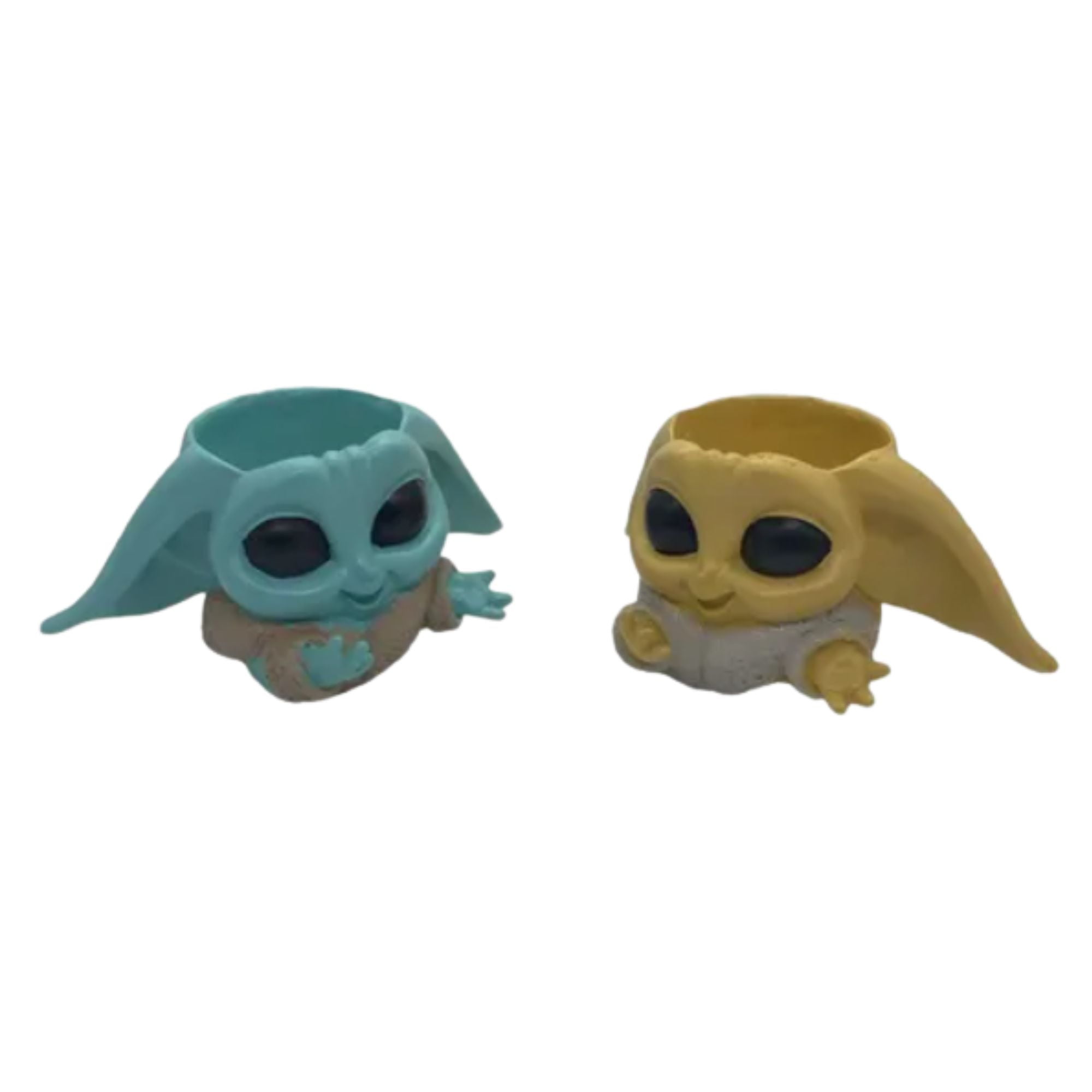 Ekolmac - Pack 2 Maceteros Baby Yoda Star Wars Decoración De Interiores Y Exteriores Multifunción