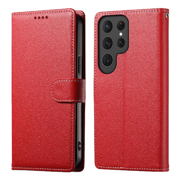 Funda para FOXDOCK Samsung Galaxy S24 Ultra– Cuero Premium, 3 ranuras para tarjetas, Protección contra impactos