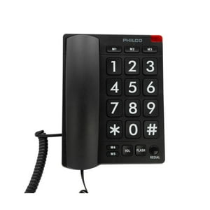 Philco - Telefono Sobre Mesa Botones Grandes Negro Rt170Bk