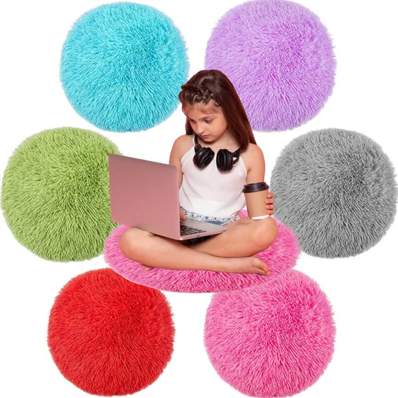 Alfombra AMHSCOCA 6 Pzas Asientos Circulares para Niños 41 cm Juego Suave