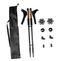 Ioensy - 2 Bastones Telescópicos Para Trekking De Montaña, Para Mochileros, Excursionistas Y Caminatas, Color Negro