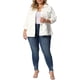 thumbnail image 2 of Agnes Orinda Chaqueta de Mezclilla Talla Grande para Mujeres Manga Larga con Botones Lavada Chaqueta de Jean de Camionero 1X Blanca, 2 of 6