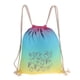 thumbnail image 4 of Mochila con cordón reflectante para gimnasio, natación deportiva, ciclismo, azul cielo, 4 of 5