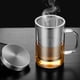 thumbnail image 4 of Tazas de té resistentes al calor sopladas a mano Juego de té de viaje Práctico vaso de vidrio con filtro de té, 4 of 8