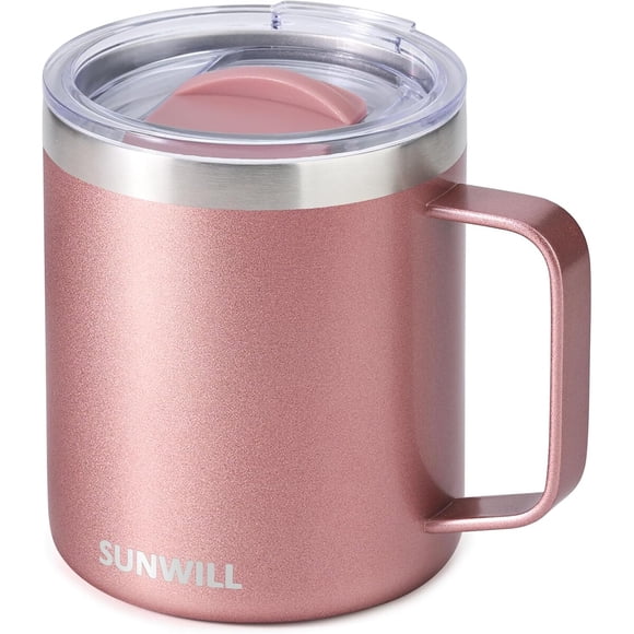 SUNWILL Travel Coffee Mug with Lid, 14 oz Insulated Stainless Steel