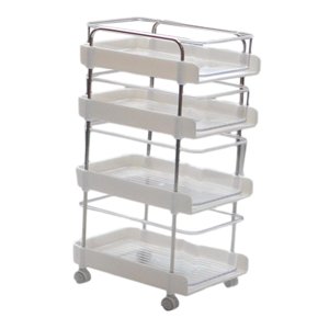 Magideal - Estante De Almacenamiento De Simulación Para Casa De Muñecas, Estante Organizador De Almacenamiento Artesanal Con Ruedas Para Diseño Arquitectónico De Blanco