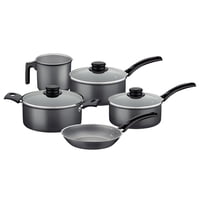 Batería De Cocina Juego Ollas Tramontina Turim 5 Pzas Negro