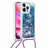 Funda Foxdock Para Iphone 16 Pro Con Cuerda Ajustable, Brillo Líquido, Protección Antigolpes Y Lente – Ideal Para Regalo