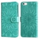 thumbnail image 4 of Funda tipo cartera FOXDOCK para iPhone 6 Plus , diseño girasol en relieve, cuero PU, cierre magnético, soporte y tarjetero, 4 of 5