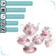 thumbnail image 5 of Juego de té Brew To A Tea de 13 piezas en rosa pastel floral, 5 of 6