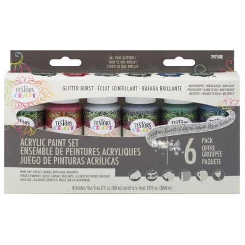 Testors - Set De 6 Pinturas Acrílicas Ráfaga Brillante