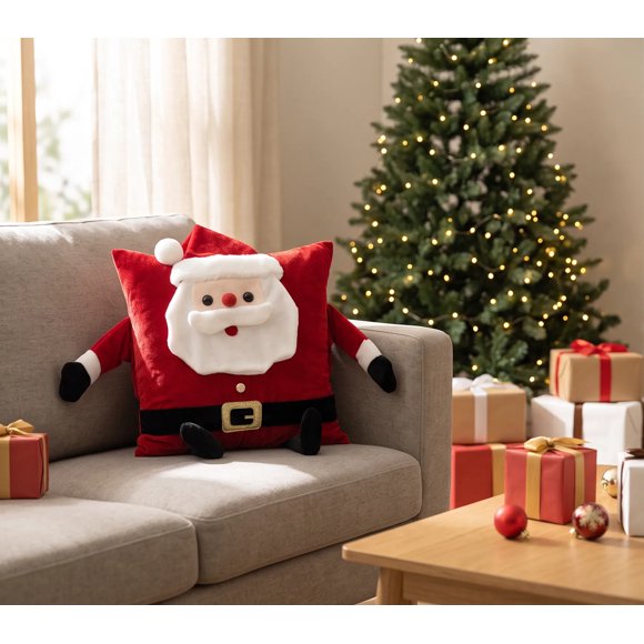 2 Fundas Cojin Navidad 45x45 Sin Relleno Santa Abrazo