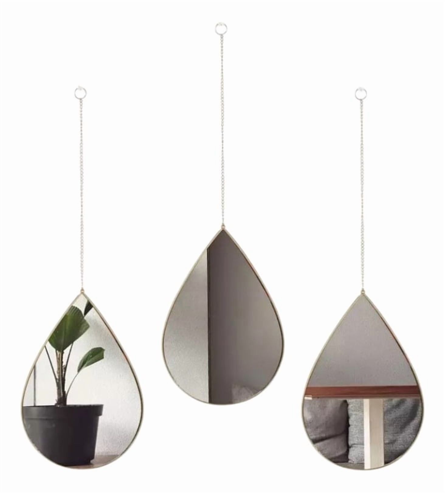 Genérico - Set 3 Espejo Pared Decorativo Forma Gota Adorno Colgante Jhn