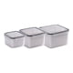 thumbnail image 5 of de 3 contenedores de comida apilables con tapa, fiambreras, escurridor extraíble sin BPA, contenedores para preparación de comidas, contenedores Cuadrado, 5 of 5